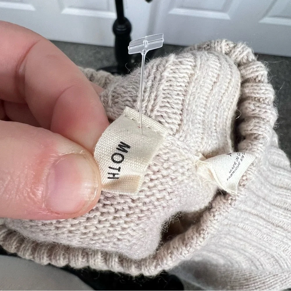 Sz XL Anthropologie Moth Mock Neck Sweater with Mixed Media Back $128 MSRP